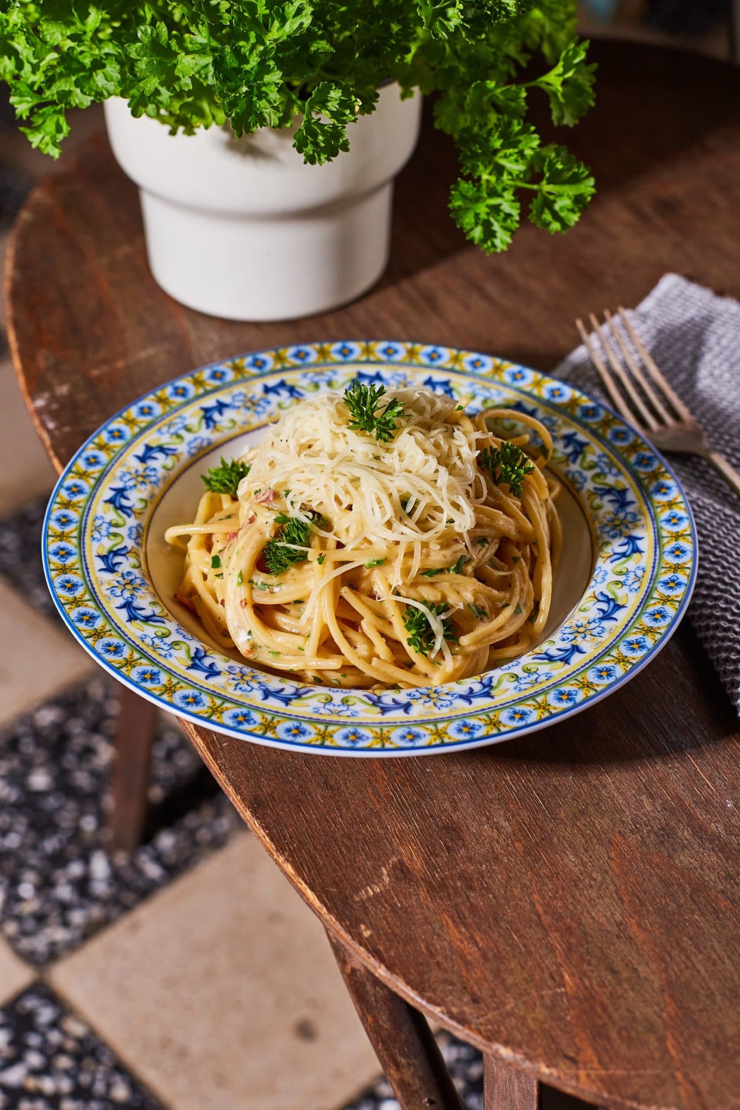 tarjás-sajtos spagetti