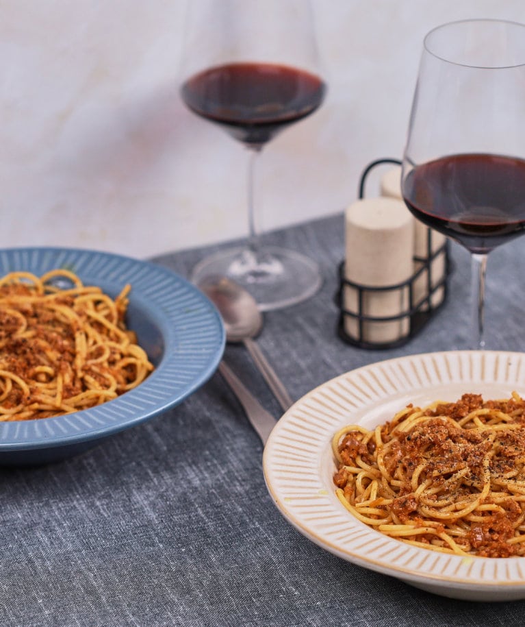 vegán bolognai spagetti